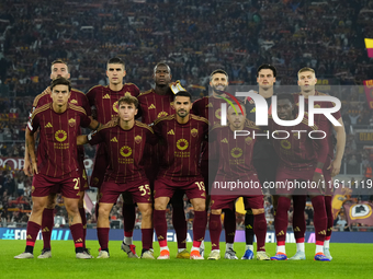 Roma line up prior the UEFA Europa League 2024/25 League Phase MD1 match between AS Roma and Athletic Club at Stadio Olimpico on September 2...