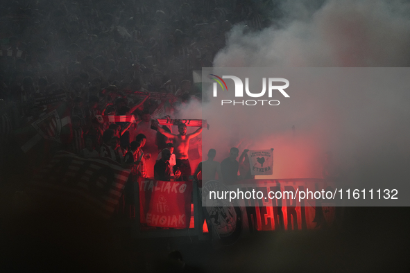 Athletic supporters during the UEFA Europa League 2024/25 League Phase MD1 match between AS Roma and Athletic Club at Stadio Olimpico on Sep...