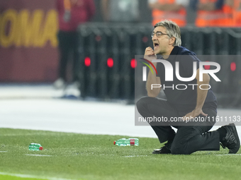 Ivan Juric head coach of Roma during the UEFA Europa League 2024/25 League Phase MD1 match between AS Roma and Athletic Club at Stadio Olimp...