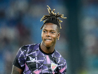 Nico Williams of Athletic Club looks on during the UEFA Europa League 2024/25 League Phase MD1 match between AS Roma and Athletic Club at St...