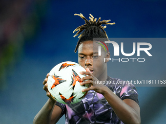 Nico Williams of Athletic Club looks on during the UEFA Europa League 2024/25 League Phase MD1 match between AS Roma and Athletic Club at St...