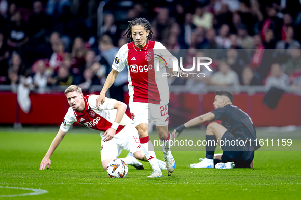 AFC Ajax Amsterdam midfielder Kian Fitz-Jim plays during the match between Ajax and Besiktas at the Johan Cruijff ArenA for the UEFA Europa...