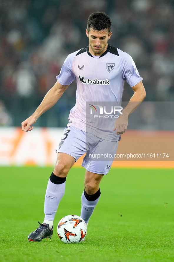 Daniel Vivian of Athletic Club during the UEFA Europa League 2024/25 League Phase MD1 match between AS Roma and Athletic Club at Stadio Olim...