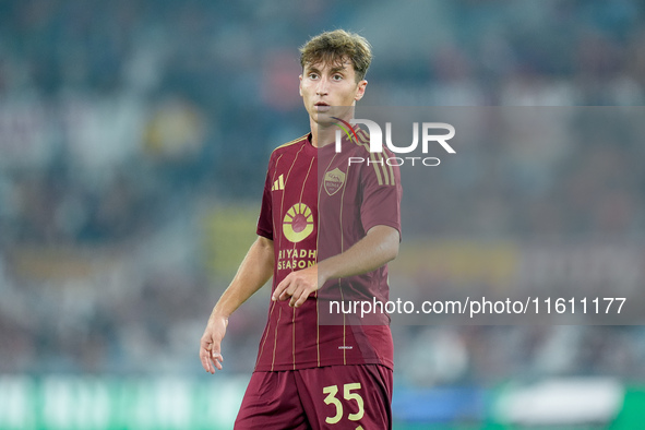 Tommaso Baldanzi of AS Roma looks on during the UEFA Europa League 2024/25 League Phase MD1 match between AS Roma and Athletic Club at Stadi...