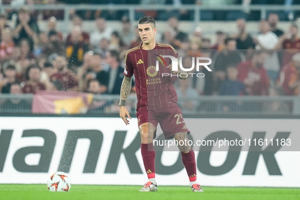 Gianluca Mancini of AS Roma during the UEFA Europa League 2024/25 League Phase MD1 match between AS Roma and Athletic Club at Stadio Olimpic...