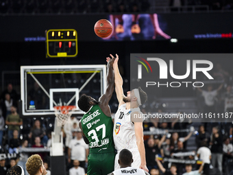 Derek Ogbeide and Zach Hankins are in action during the BKTEuroCup regular season Round 1: U BT Cluj-Napoca vs. Cedevita Olimpija Ljubljana,...