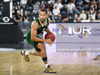 Devante Jones in action during BKTEuroCup, regular season Round 1: U BT Cluj-Napoca vs. Cedevita Olimpija Ljubljana, in Cluj-Napoca, Romania...