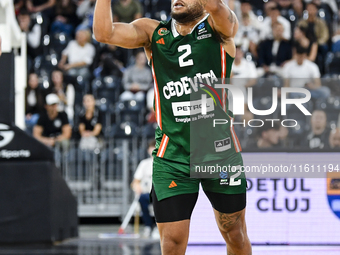 Devante Jones in action during BKTEuroCup, regular season Round 1: U BT Cluj-Napoca vs. Cedevita Olimpija Ljubljana, in Cluj-Napoca, Romania...