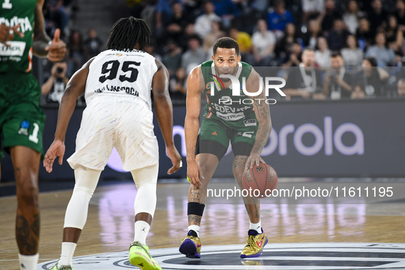 Devante Jones in action during BKTEuroCup, regular season Round 1: U BT Cluj-Napoca vs. Cedevita Olimpija Ljubljana, in Cluj-Napoca, Romania...