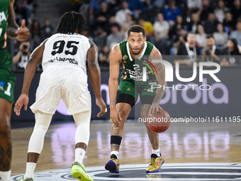 Devante Jones in action during BKTEuroCup, regular season Round 1: U BT Cluj-Napoca vs. Cedevita Olimpija Ljubljana, in Cluj-Napoca, Romania...