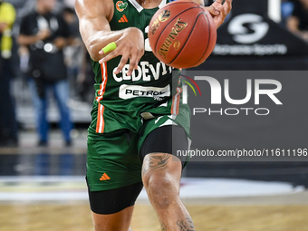 Devante Jones in action during BKTEuroCup, regular season Round 1: U BT Cluj-Napoca vs. Cedevita Olimpija Ljubljana, in Cluj-Napoca, Romania...