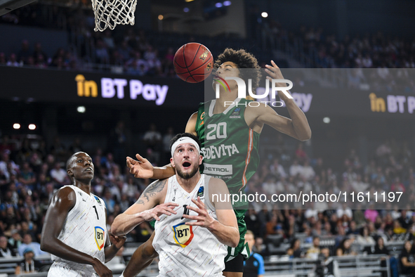 Joan Beringer and Zach Hankins are in action during the BKTEuroCup regular season Round 1: U BT Cluj-Napoca vs. Cedevita Olimpija Ljubljana,...