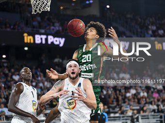 Joan Beringer and Zach Hankins are in action during the BKTEuroCup regular season Round 1: U BT Cluj-Napoca vs. Cedevita Olimpija Ljubljana,...