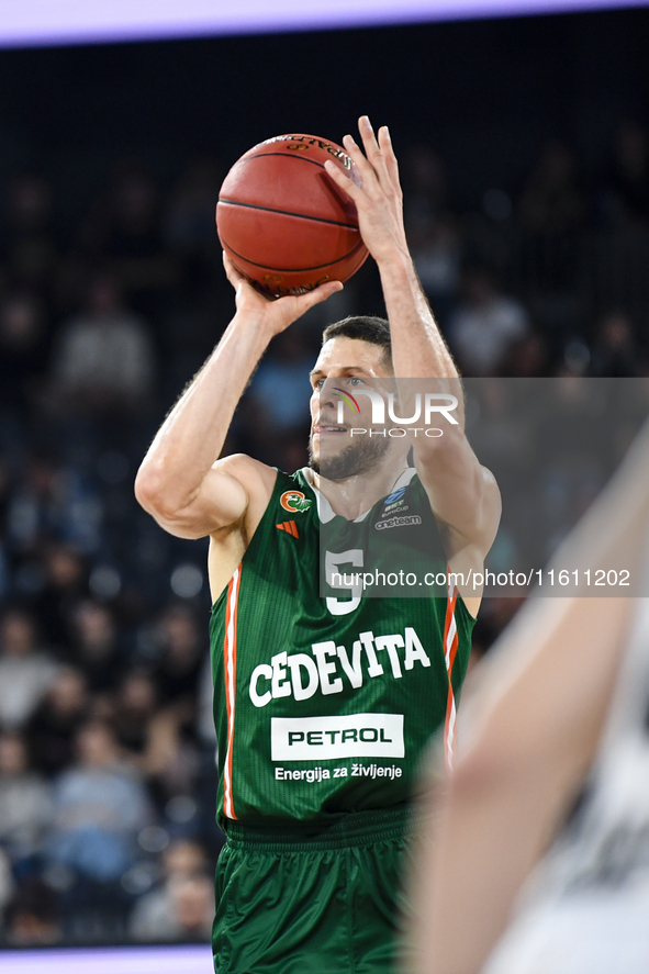 Aleksej Nikolic is in action during the BKTEuroCup regular season Round 1: U BT Cluj-Napoca vs. Cedevita Olimpija Ljubljana, at BT Arena in...