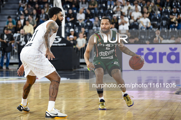 Devante Jones in action during BKTEuroCup, regular season Round 1: U BT Cluj-Napoca vs. Cedevita Olimpija Ljubljana, in Cluj-Napoca, Romania...