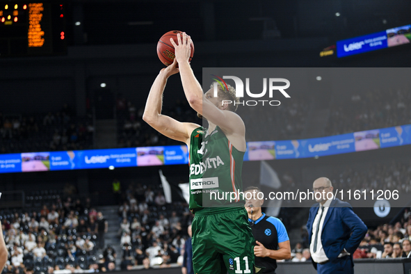 Jaka Blazic is in action during BKTEuroCup, regular season Round 1: U BT Cluj-Napoca vs. Cedevita Olimpija Ljubljana, at BT Arena in Cluj-Na...