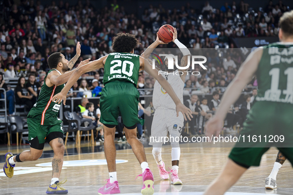 Zavier Simpson participates in the BKTEuroCup, regular season Round 1: U BT Cluj-Napoca vs. Cedevita Olimpija Ljubljana, at BT Arena in Cluj...