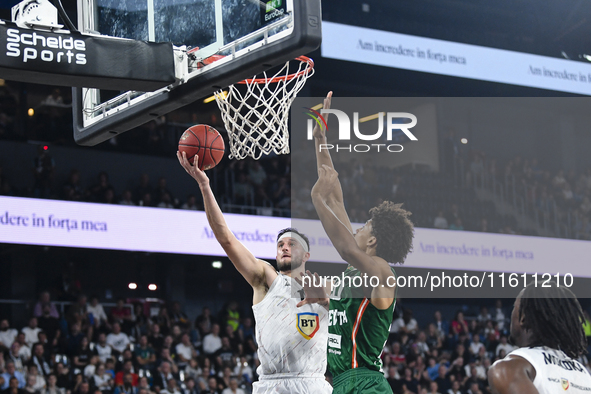 Zach Hankins participates in the BKTEuroCup, regular season Round 1: U BT Cluj-Napoca vs. Cedevita Olimpija Ljubljana, at BT Arena in Cluj-N...