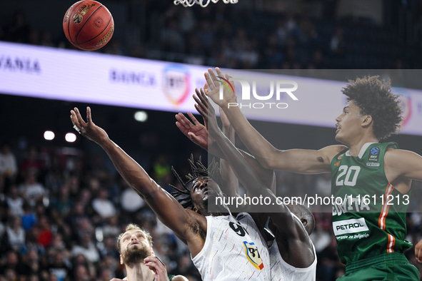 Adam Mokoka and Joan Beringer are in action during the BKTEuroCup regular season Round 1: U BT Cluj-Napoca vs. Cedevita Olimpija Ljubljana,...