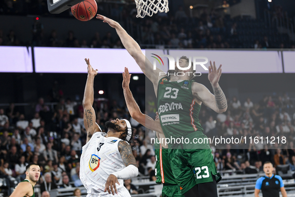 Martinas Geben is in action during the BKTEuroCup regular season Round 1: U BT Cluj-Napoca vs. Cedevita Olimpija Ljubljana, at BT Arena in C...