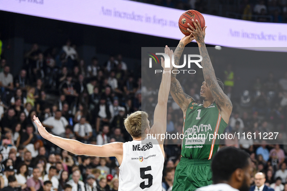 Devin Robinson participates in the BKTEuroCup, regular season Round 1: U BT Cluj-Napoca vs. Cedevita Olimpija Ljubljana, at BT Arena in Cluj...