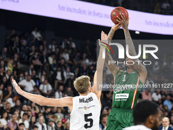 Devin Robinson participates in the BKTEuroCup, regular season Round 1: U BT Cluj-Napoca vs. Cedevita Olimpija Ljubljana, at BT Arena in Cluj...