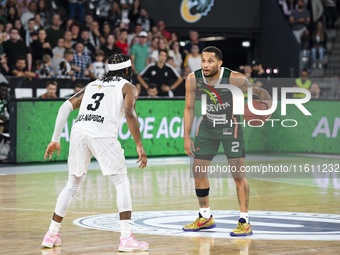 Devante Jones in action during BKTEuroCup, regular season Round 1: U BT Cluj-Napoca vs. Cedevita Olimpija Ljubljana, in Cluj-Napoca, Romania...