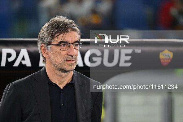 Ivan Juric coaches A.S. Roma during the UEFA Europa League 2024/25 League Phase MD1 match between A.S. Roma and Athletic Club Bilbao at Olym...