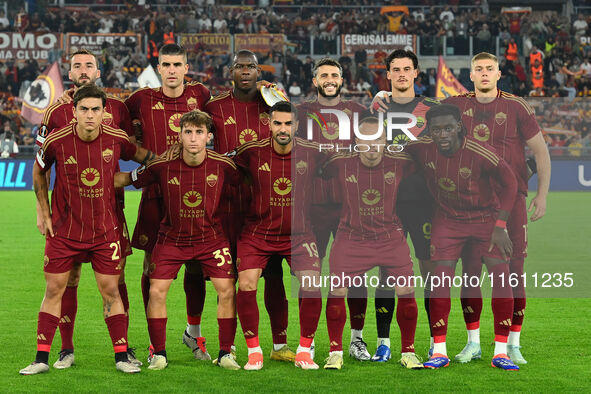 A.S. Roma players pose for a team photo during the UEFA Europa League 2024/25 League Phase MD1 match between A.S. Roma and Athletic Club Bil...