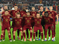 A.S. Roma players pose for a team photo during the UEFA Europa League 2024/25 League Phase MD1 match between A.S. Roma and Athletic Club Bil...