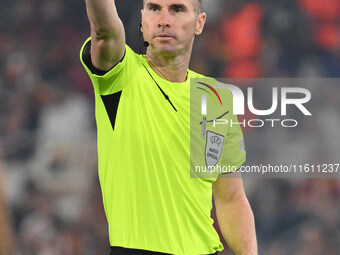 Referee Georgi Kabakov (BUL) officiates the UEFA Europa League 2024/25 League Phase MD1 match between A.S. Roma and Athletic Club Bilbao at...