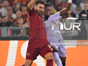 Alvaro Djalo of Athletic Club de Bilbao and Zeki Celik of A.S. Roma are in action during the UEFA Europa League 2024/25 League Phase MD1 mat...