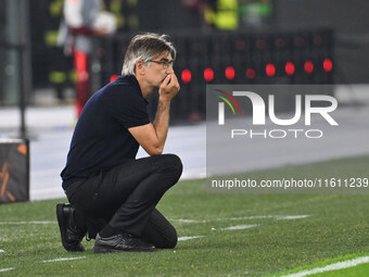 Ivan Juric coaches A.S. Roma during the UEFA Europa League 2024/25 League Phase MD1 match between A.S. Roma and Athletic Club Bilbao at Olym...