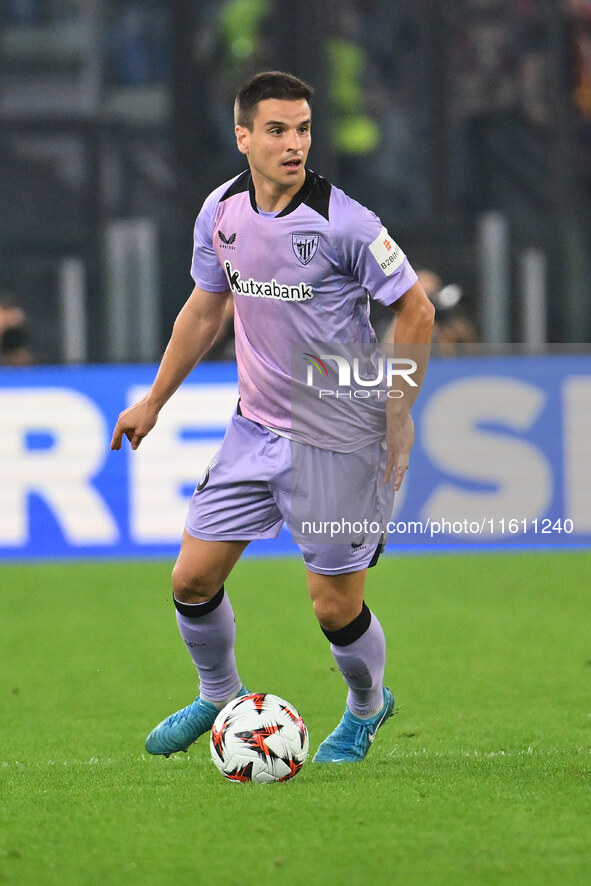 Inigo Ruiz de Galarreta of Athletic Club de Bilbao is in action during the UEFA Europa League 2024/25 League Phase MD1 match between A.S. Ro...