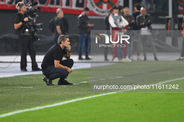 Ivan Juric coaches A.S. Roma during the UEFA Europa League 2024/25 League Phase MD1 match between A.S. Roma and Athletic Club Bilbao at Olym...