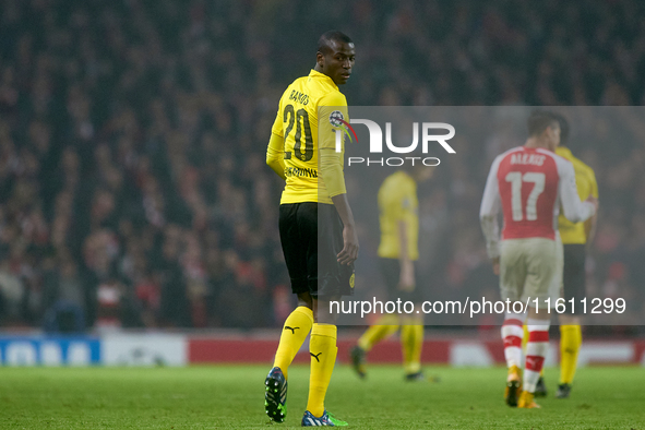 Adrian Ramos of Borussia Dortmund during the UEFA Champions League Group D soccer match between Arsenal and Borussia Dortmund at the Emirate...