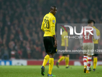 Adrian Ramos of Borussia Dortmund during the UEFA Champions League Group D soccer match between Arsenal and Borussia Dortmund at the Emirate...