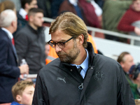 Jurgen Klopp, head coach of Borussia Dortmund, stands prior to the UEFA Champions League Group D soccer match between Arsenal and Borussia D...