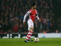 Mikel Arteta, captain of Arsenal, is in action during the UEFA Champions League Group D soccer match between Arsenal and Borussia Dortmund a...