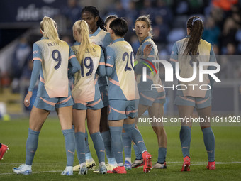 Khadija Shaw #21 of Manchester City W.F.C. celebrates her goal during the UEFA Women's Champions League Second Round 2nd Leg match between M...