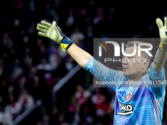 Besiktas JK goalkeeper Mert Gunok during the match between Ajax and Besiktas at the Johan Cruijff ArenA for the UEFA Europa League - League...