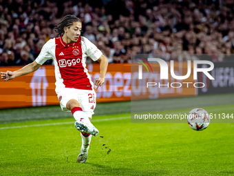 AFC Ajax Amsterdam midfielder Kian Fitz-Jim plays during the match between Ajax and Besiktas at the Johan Cruijff ArenA for the UEFA Europa...