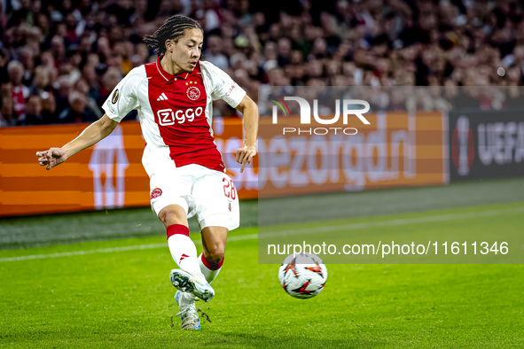 AFC Ajax Amsterdam midfielder Kian Fitz-Jim plays during the match between Ajax and Besiktas at the Johan Cruijff ArenA for the UEFA Europa...