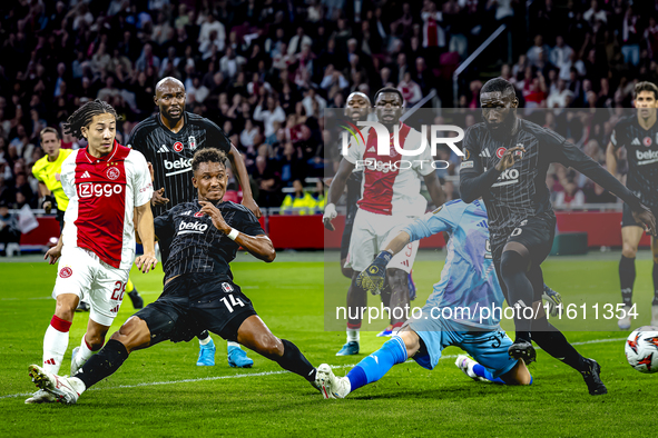 AFC Ajax Amsterdam midfielder Kian Fitz-Jim scores the 1-0 during the match Ajax vs. Besiktas at the Johan Cruijff ArenA for the UEFA Europa...