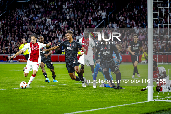 AFC Ajax Amsterdam midfielder Kian Fitz-Jim scores the 1-0 during the match Ajax vs. Besiktas at the Johan Cruijff ArenA for the UEFA Europa...