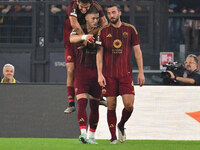 Artem Dovbyk of A.S. Roma celebrates after scoring the goal of 1-0 during the UEFA Europa League 2024/25 League Phase MD1 match between A.S....