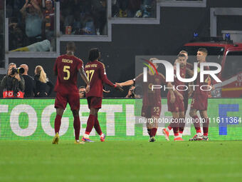 Artem Dovbyk of A.S. Roma celebrates after scoring the goal of 1-0 during the UEFA Europa League 2024/25 League Phase MD1 match between A.S....