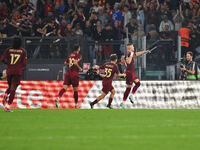 Artem Dovbyk of A.S. Roma celebrates after scoring the goal of 1-0 during the UEFA Europa League 2024/25 League Phase MD1 match between A.S....