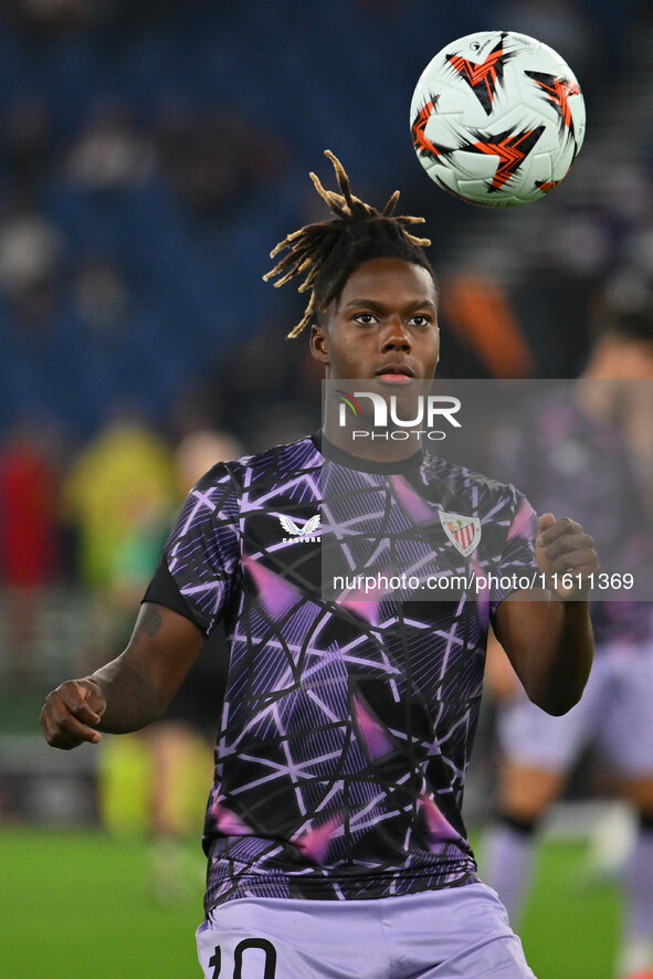 Nico Williams of Athletic Club de Bilbao during the UEFA Europa League 2024/25 League Phase MD1 match between A.S. Roma and Athletic Club Bi...