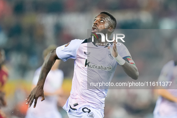 Inaki Williams of Athletic Club during the UEFA Europa League 2024/25 League Phase MD1 match between AS Roma and Athletic Club at Stadio Oli...